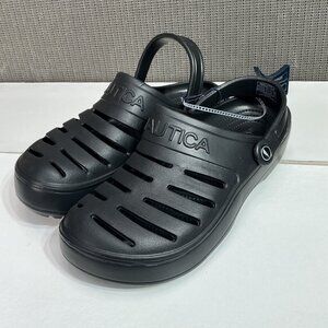 Nautica Shoes Mens Size 10 Black River Edge Slip On Clog Comfort Sandals Water